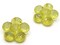 2 35mm Large Yellow Flat Faceted Flower Plastic Shank Buttons